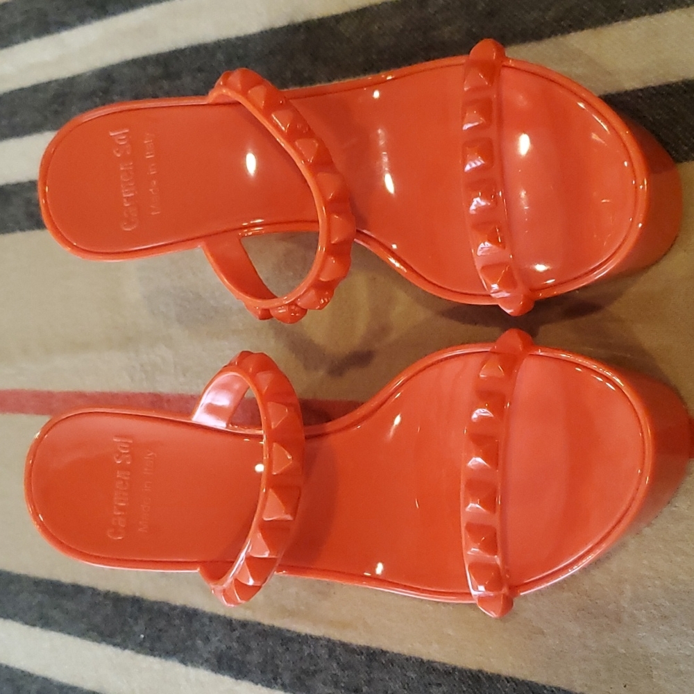 Carmen Sol Tonino Wedge Sandal Left Size 9/39 Right Size 10/40 - Picture 7 of 9